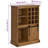 vidaXL Wine Cabinet HALDEN with Wine Racks and Sliding Door Pine
