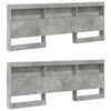 vidaXL Storage Headboard Concrete Grey 200 cm Engineered Wood