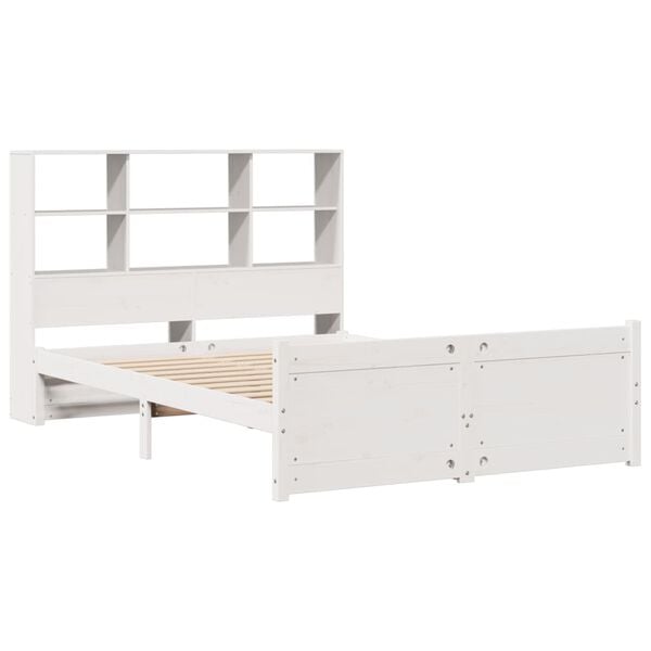 vidaXL Bookcase Bed without Mattress White 160x200cm Solid Wood Pine