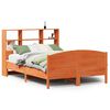 vidaXL Bookcase Bed without Mattress Wax Brown 140x200cm Solid Wood Pine