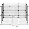 vidaXL 20-Panel Pet Cage with Door Black 35x35 cm Steel