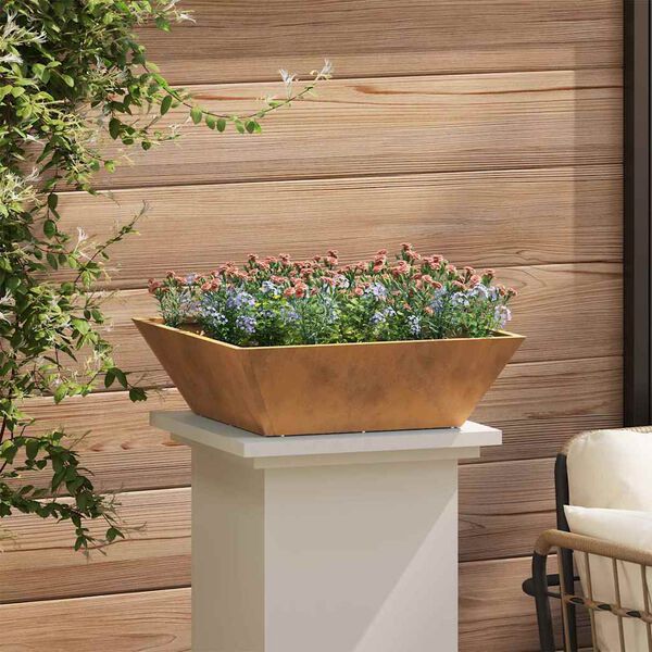 vidaXL Garden Planter 5 pcs Rusty 50 x 50 x 15 cm Weathering Steel