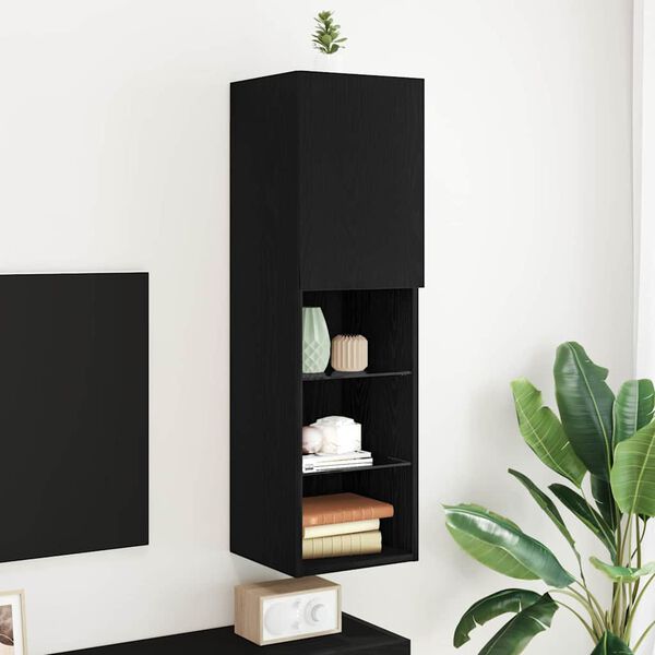 vidaXL TV Cabinet Set Black Oak 30.5 x 30 x 102 cm Engineered Wood