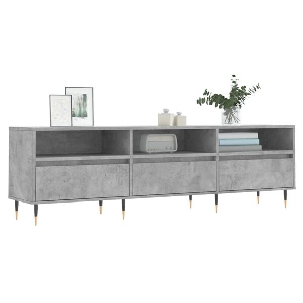 vidaXL TV Cabinet Concrete Grey 150x30x44.5 cm Engineered Wood