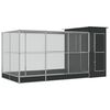 vidaXL Aviary with Extension Silver 416x203x216 cm Steel