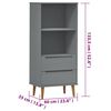 vidaXL Bookcase MOLDE Grey 60x35x133,5 cm Solid Wood Pine