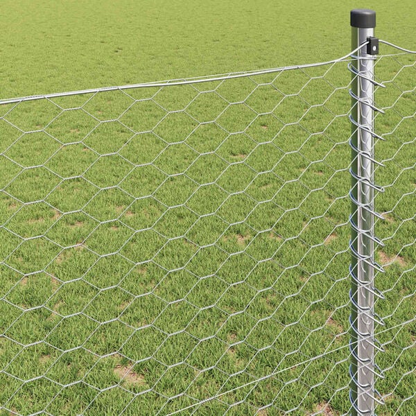 vidaXL Hexagon Fence Silver 1.4 x 100 m Galvanised steel