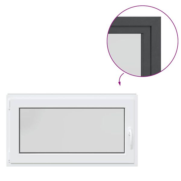 vidaXL Basement Window "RISOR" 110x70 cm Tilt&Turn DIN Left Anthracite