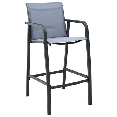vidaXL Garden Bar Chairs 2 pcs Grey Textilene