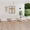 vidaXL 8 Piece Garden Lounge Set White Solid Wood Pine