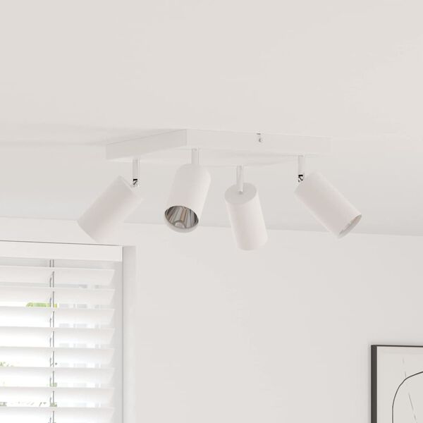 vidaXL Ceiling Spotlight with Spotlights White 26 x 26 x 16.5 cm Metal