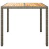 vidaXL Garden Table 90x90x75 cm Poly Rattan and Acacia Wood Grey