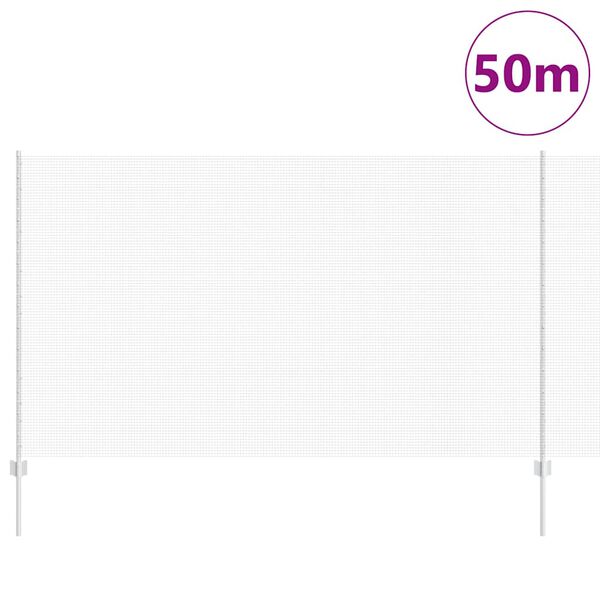 vidaXL Fence with Post Silver 1.4 x 50 m Steel