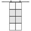 vidaXL Sliding Door with Hardware Set Black 90x205 cm Tempered Glass
