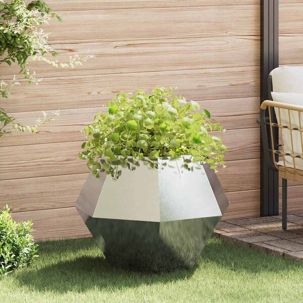 vidaXL Planter Silver 75 x 75 x 60 cm Stainless Steel