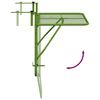 vidaXL Balcony Table Green 60x40 cm Steel