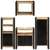 vidaXL Bathroom Furniture Set with Door 4 pcs Brown Solid Mango Wood