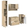 vidaXL Bathroom Furniture Set with Drawer with Shelf 4 pcs Sonoma Oak