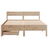 vidaXL Bed Frame without Mattress 135x190 cm Double Solid Wood Pine