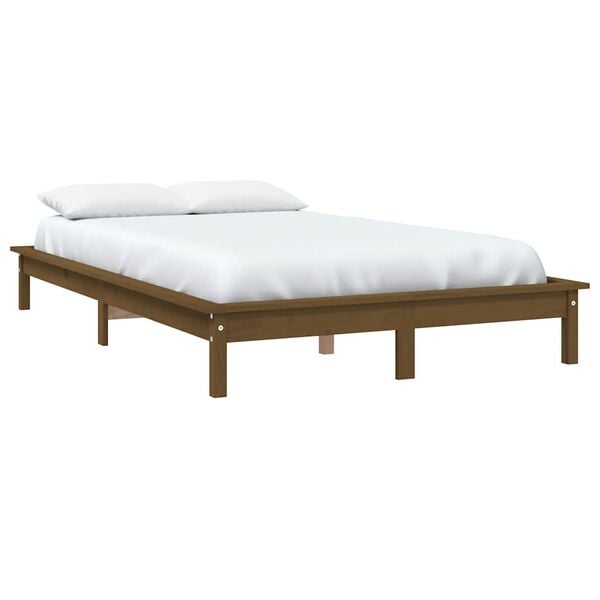 vidaXL Bed Frame without Mattress Honey Brown 140x190 cm Solid Wood