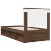 vidaXL Bed Frame with Headboard Brown Oak 75 x 190 cm Solid Pine Wood
