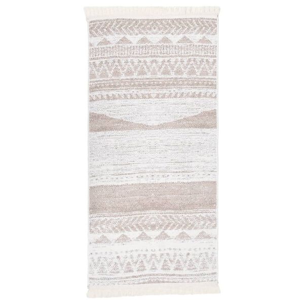 vidaXL Rug Beige 100x200 cm Cotton