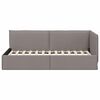 vidaXL Corner Bed Frame with Headboard Taupe 100 x 200 cm Fabric