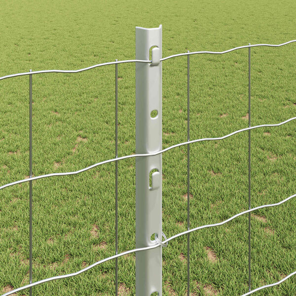 vidaXL Fence with Post Silver 1.2 x 10 m Steel