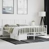 vidaXL Metal Bed Frame without Mattress with Footboard White 140x190cm