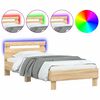 vidaXL Bed Frame without Mattress with LED Lights Sonoma Oak 90x200 cm