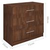 vidaXL Chest of Drawers Engineered Wood 71x35x68 cm Brown Oak
