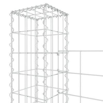 vidaXL U-shape Gabion Basket with 7 Posts Iron 740x20x150 cm