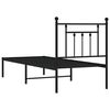 vidaXL Metal Bed Frame without Mattress with Headboard Black 75x190cm