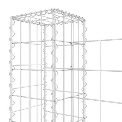 vidaXL U-shape Gabion Basket with 5 Posts Iron 500x20x100 cm