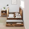 vidaXL Storage Bed Frame with Drawer Old Wood 100 cm Engineered Wood