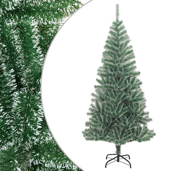 vidaXL Artificial Christmas Tree with Flocked Snow Green 210 cm