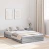vidaXL Storage Bed Frame Grey Sonoma 120 x 200 cm Engineered Wood