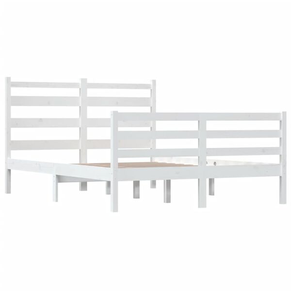 vidaXL Bed Frame without Mattress Solid Wood Pine 160x200 cm White