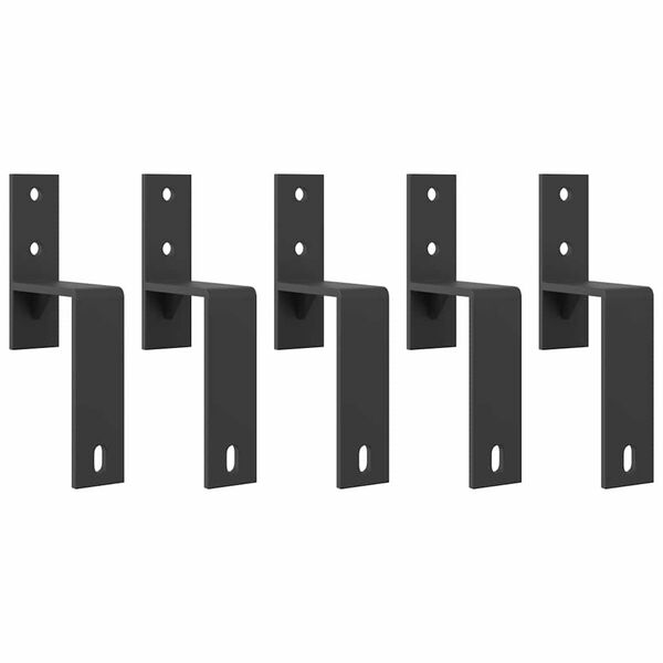 vidaXL Sliding Door Hardware Kit 183 cm Steel Black