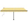 vidaXL Freestanding Manual Retractable Awning 400x350 cm Yellow/White