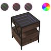 vidaXL Coffee Table with Infinity LED Brown Oak 40x40x51 cm
