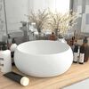 vidaXL Luxury Wash Basin Round Matt White 40x15 cm Ceramic