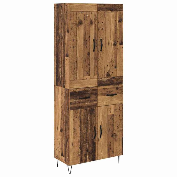vidaXL Highboard Old Wood 69.5 x 34 x 180 cm Engineered Wood