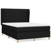 vidaXL Box Spring Bed with Mattress Black 140x200 cm Fabric