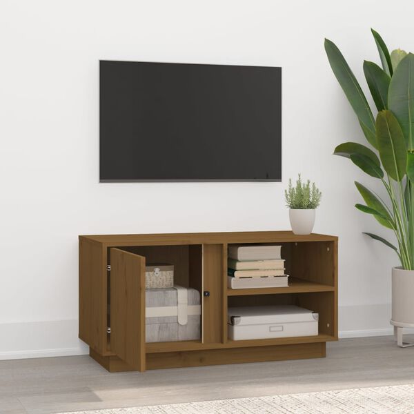 vidaXL TV Cabinet Honey Brown 80x35x40.5 cm Solid Wood Pine