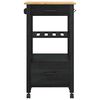 vidaXL Kitchen Trolley Plain Black