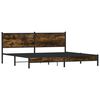 vidaXL Metal Bed Frame without Mattress Smoked Oak 193x203 cm