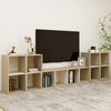 vidaXL 5 Piece TV Cabinet Set White and Sonoma Oak Engineered Wood