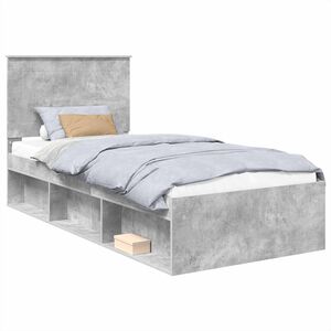 vidaXL Bed Frame Concerte Grey 100 x 200 cm Solid Pine Wood