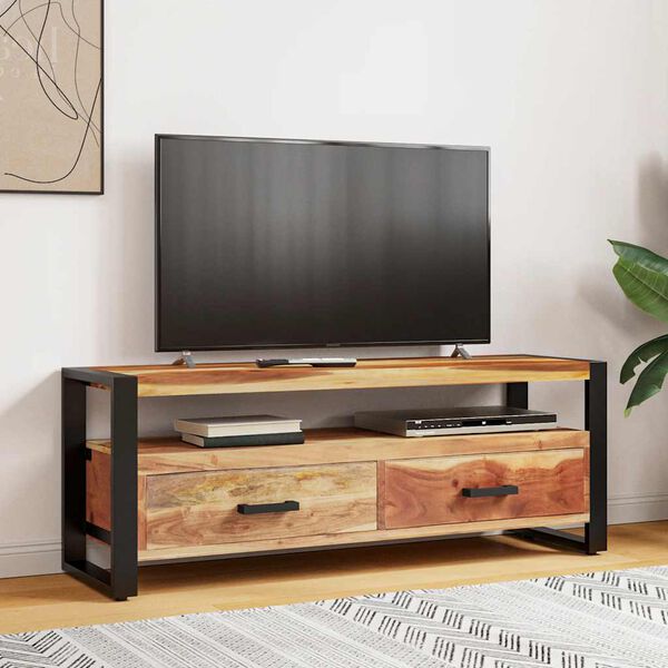 vidaXL TV Cabinet 120x35x45 cm Solid Acacia Wood